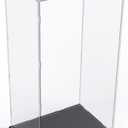 DuvinDD Acrylic Display Case for Large Collectibles, 29 inch Tall Clear Display Box for Doll Bearbrick 1000% Lego 10341 Dustproof Protective Showcase Assemble Acrylic Box with Black Base