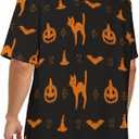 Men's Bowling Shirts Hawaiian Shirt Halloween Shirt Printed Chest Pocket Short Sleeve Casual Button Down Shirt Aloha Shirt (XXXL)