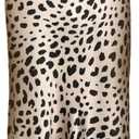 Womens Leopard Print Skirt Trendy Summer Midi Long Length Silk Satin High Waist Elastic Skirts M