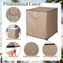 2 Pcs Khaki 32"x 30"x 30" Air Conditioner Covers for Outside, Ac and HVAC Line Cover Insulation Waterproof Heavy Duty Universal Air Conditioner Covers for Winter Outdoor Unit and Copper Pipe