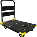 Platform Truck Cart 1000LBS Chinco Star Folding Push Cart Dolly Portable Moving Dolly Cart with 360 Swivel 5'' Wheels Heavy Duty Foldable Flatbed Cart for Hand Moving (35L x24W x40H in)