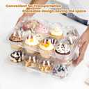 Dayacoco 12 Count Cupcake Containers, 20 Pack Stackable Cupcake Carrier with 250 Pack Cupcake Liners, Plastic Cupcake Boxes Holders, Clear Cupcake Disposable Trays for Baking, Parties, Gifting