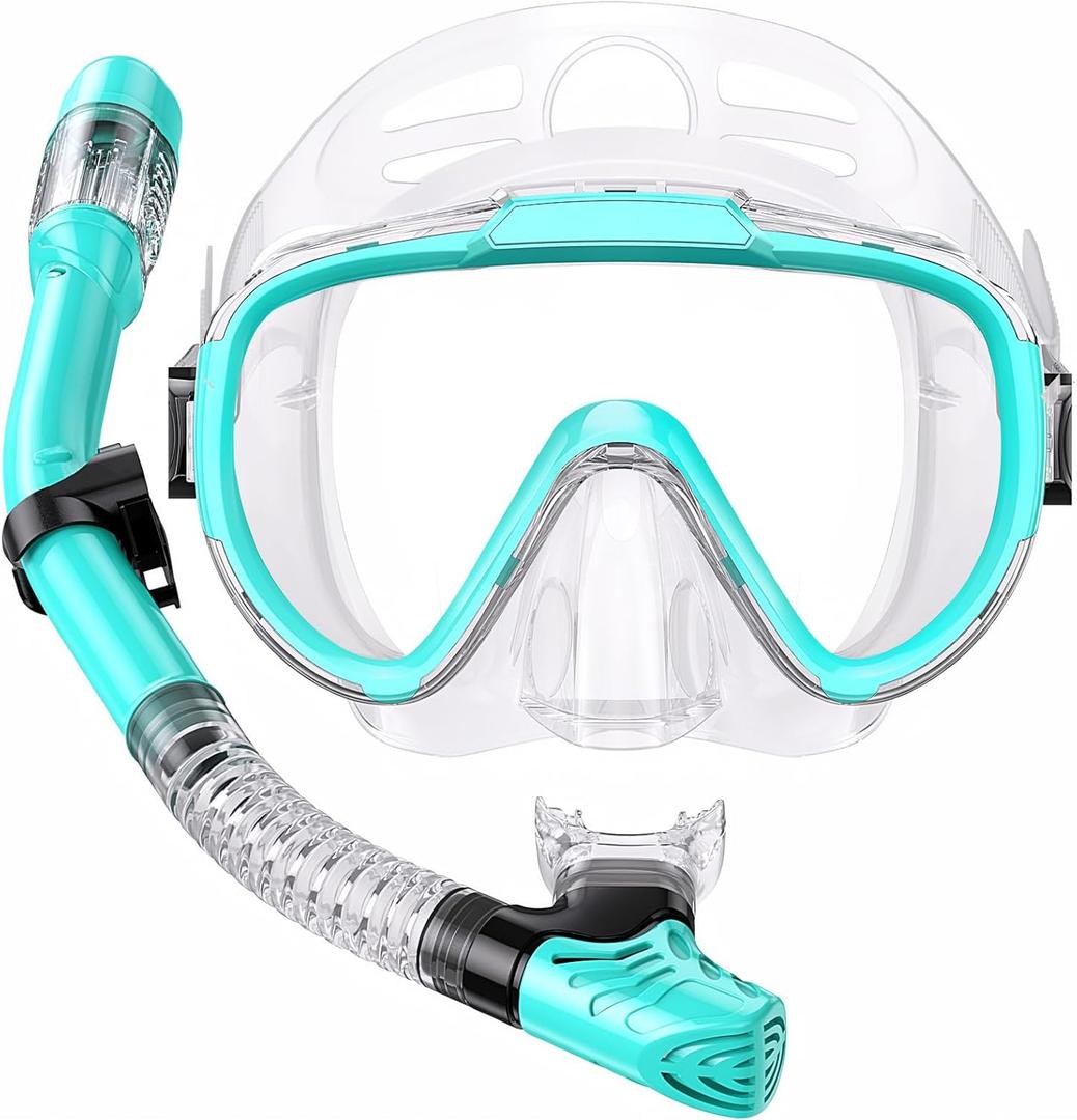 Seovediary Snorkel Set Adults Snorkeling Gear Anti-Fog Panoramic View Swim Mask Dry Top Snorkel Kit with Carry Bag for Snorkeling Scuba Diving Swimming Travel