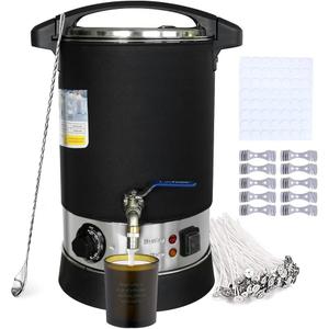 TOAUTO 3 Wax Melter for Candle Making 12Lbs Large Electric Wax Melting Pot with Quick Pour Spout80-212F Temp Control for Bulk Production Candle Soap Business Fast Loading Easy Clean 110V /1100W