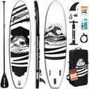 OutdoorCrusier Ultra-Portable Inflatable Stand-Up Paddle Board, Lightweight & Stable with Non-Slip Design, Complete SUP Accessories, Durable Drop-Stitch Material