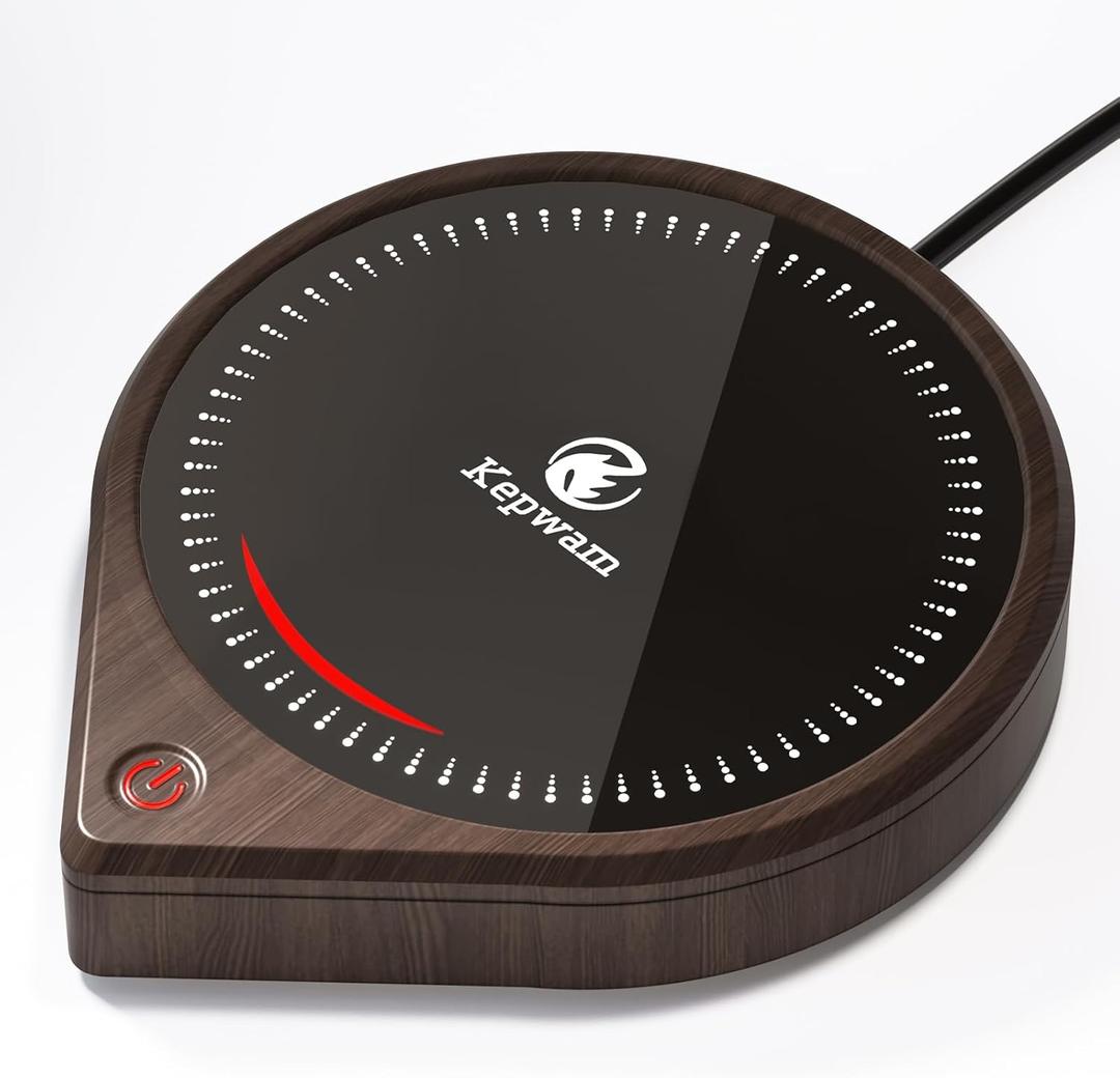 Kepwam Coffee Mug Warmer for Desk, Smart Coffee Warmer with Touch Tech & Light, Coffee Cup Warmer with Gravity Sensor & Auto Shut Off, Candle Warmer Plate - Ideal Gifts for Dad and Mom