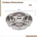 304 Stainless Steel Divided Plate, 8.9 in Five-Compartment Serving Dish, Multipurpose Food Prep Tray, Practical Portion Control Plate, Stackable and Easy to Clean Design