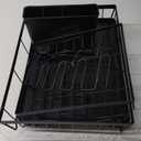 Godboat Dish Drying Rack, 2-Tier Dish Rack with Auto-Drain & Mat, Dish Racks for Kitchen Counter, Dish Drainer with Knife, Fork & Cup Rack, Gifts for Women, Mothers Day, Cool Stuff & Kitchen Gadgets
