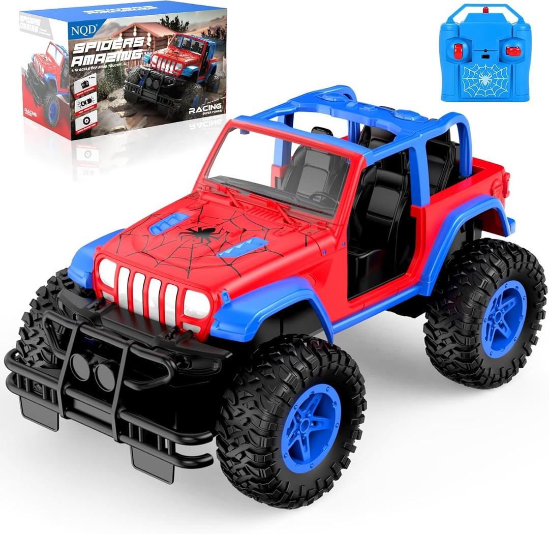 NQD Spider Remote Control Car for Kids, RC Car for Boys, 2.4Ghz Off Road RC Trucks, All Terrain SUV Jeep Toy for Birthday for Kids 3-8 Years Old (Red)