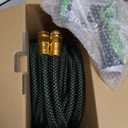 HBlife 50ft Garden Hose, Non Expandable Garden Hose with 10 Function Sprayer Nozzle, Flexible Lightweight Water Hose for Yard, Lawn, Car Wash and Outdoor (Black and Green)