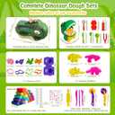 Dinosaur Dough Sets with Dentist Play Set, Dino Skeletons & Molds & 24 Non-Toxic Clays, Dough Tools, Dinosaur Toys for Kids Toddler Boy Toys for 3 4 5 6 7 Year Old Birthday Gift Christmas