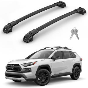 330Lbs Roof Rack Cross Bars Compatible with Toyota RAV4 Adventure/TRD Off-Road 2019-2025, Heavy Duty Aluminum Roof Rails Top-Mount Crossbars Rooftop Luggage Racks Cargo Carrier