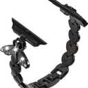 2 x SaNgaiMEi Strap Compatible with Apple Watch Ultra Band 49mm 45mm 44mm 42mm 41mm 40mm 38mm Women Bee Iwatch Band Stainless Steel Wristband for Apple Watch Series 8/7/6/5//4/3/2/1/SE (Black)