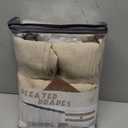 Pleated Natural Linen 95 Inch Curtains 2 Panel Set for Living Room, Rustic Farmhouse Pinch Pleat Semi Sheer Curtain Light Filtering Privacy Ceiling Track Nursery Window Drapes 40"W x 95 Inches Length