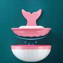 Soap Holder Shower Dish bar Wall Bathroom Shampoo Dishes Caddy Mounted Sponge Adhesive Tray Bath Shelf Draining Dishes Cute Whale Design Bathtub Kitchen Sink jabonera para bao,Light Blue
