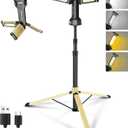 HOTLIGH Rechargeable Work Light with Stand- 5000 Lumens Portable Work Light 67" Detachable Tripod, 10000mAh Cordless Work Light with 270 Rotate Foldable Design, Tripod Work Light for Repairing