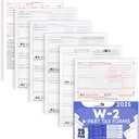 W2 Forms 2025 6 Part, Kit of Laser W2 Tax Forms for 25 Employees and W3 Transmittal for Quickbooks and Accounting Software, 2025 W2 Forms (25 No Envelopes)