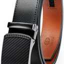 Men's Ratchet Belt - Genuine Leather, Custom Fit, Stylish and Durable (35mm) (Matte Black)