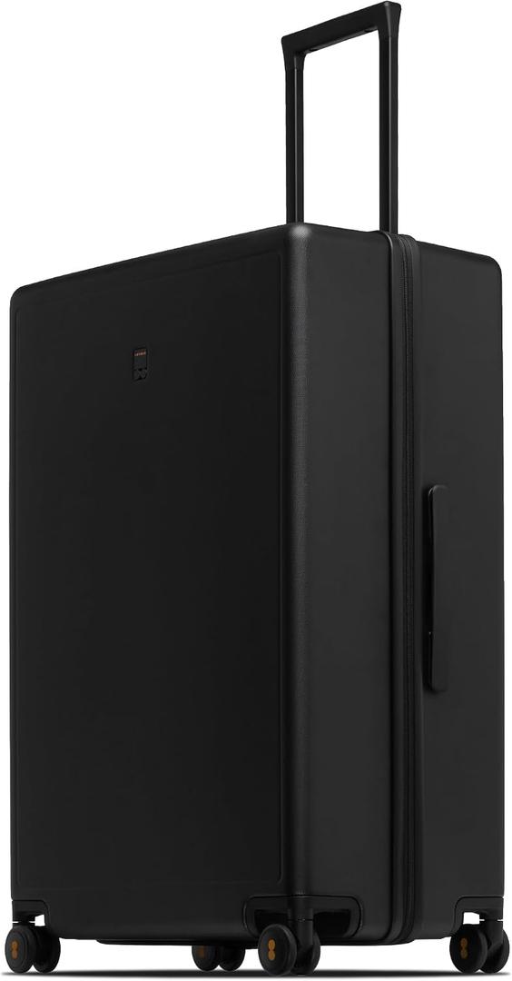 LEVEL8 Checked Luggage, Large Hardside Suitcases with Wheels 28 Inch Luggage, Luminous Textured Lightweight Hard Shell Suitcases Locks Tsa Approved, Black