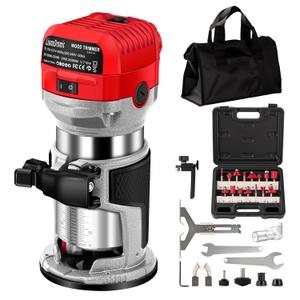 Router Tool 800W Wood Router for Woodworking Tools Compat Router Plunge Router Trim Router with 12pcs 1/4" Router Bits 31000r/Min 110V,Tool Box (US7)