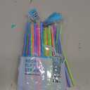 Jacent Flexible Disposable Drinking Straws, Bendable Plastic Neon Straws: 125 Count per Pack, Fun Bendy Kids Straws, Great For Summer Drinks, Crafts, Parties, And More