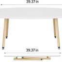 WOHOMO Folding Coffee Table 39.3'' White Coffee Tables for Living Room Portable Simple Modern Rectangular Center Table for Small Spaces, No Assembly, White, 39.3IN