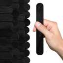 200PCS Black Wood Craft Sticks 6 Inch  0.66" Width x 6" Length Black Craft Sticks for DIY Jumbo Popsicle Flat Rods Wide Wax Flat Wooden Supplies