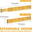 SpaceAid Bamboo Drawer Dividers with Inserts and Labels, Kitchen Adjustable Drawer Organizers, Expandable Organization for Home, Office, Dressers, 7 Dividers with 15 Inserts (17"-22" Natural)