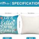 AnyDesign Summer Beach Pillow Cover Funny Gnome Starfish Throw Pillow Case Blue Ocean Beach Cushion Cover for Indoor Outdoor Home Bed Sofa Decoration, 18 x 18 Inch, Set of 4