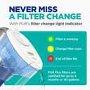 PUR Plus 7-Cup Water Filter Pitcher for Fridge, Cleaner, Great-tasting Water, Dishwasher Safe, Powerful Filtration, Change Light Indicator, LockFit Cap Design, White