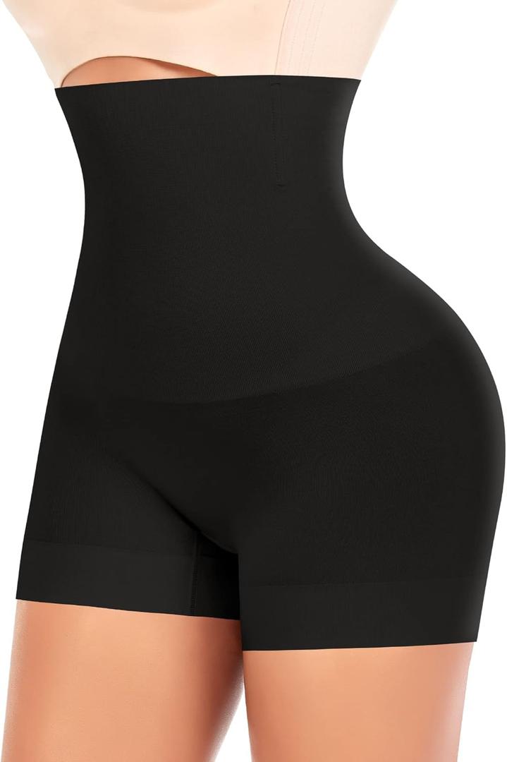Werena Seamless Shaping Boyshorts Panties for Women Slip Shorts Under Dress Shapewear Shorts Tummy Control Underwear (Black, XXL)