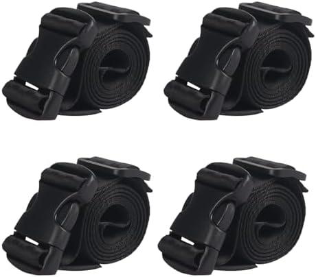 MAGARROW 1.5" Utility Luggage Straps with Buckle Adjustable, 4-Pack (Soft Black, 1.5 in x 4.5 ft)