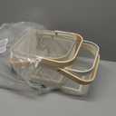 Cheardia 2 Pack Picnic Baskets, Metal Mesh Harvest Basket with Foldable Wooden Handle, Rectangle Garden Storage Basket Bin for Vegetable Fruit Garden Kitchen Cabinet Picking Gathering, White