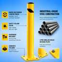 Crowd Control Warehouse Trafford 42-Inch Steel Bollard, Yellow