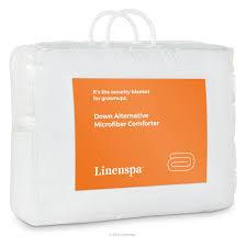 Linenspa All-Season Down Alternative Quilted Comforter LinenspaSoft, Hypoallergenic Microfiber Filling , Queen, White