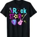 Rockstar Birthday Party Themed For Girls Music Outfit T-Shirt (S)