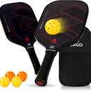 Pickleball Paddles,Fiberglass Pickleball Paddles Set of 2, Lightweight Pickleball Rackets with Pickleball Carrying Bag,for Beginners & Pros (T300&Orange Black)