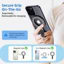 Valentine's Day Gift for Him Magnetic Phone Grip Holder for MagSafe Phone Ring Grip Stand,Universal Magnetic Phone Ring Holder Compatible with MagSafe Accessories for iPhone 17 Pro Max Black