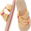 KuaiLu Womens Dressy Bow Sandals Arch Support Yoga Foam Walking Beach Slide | Cushion Comfortable Orthotic Slides Open Toe Slip On Summer Pool Indoor Outdoor Slippers