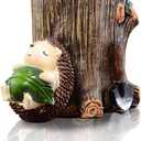 Lependor Cute Hedgehog Desk Pen Pencil Pot Holder Toothbrush Holder Resin Desktop Organizer Container Stationery Storage Office Desk Decoration Study Bookshelf Decor - Rest