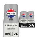 SodaStream - Diet Pepsi Beverage Mix Diet Flavor for SodaStream Turns 9.5 Gallons of Sparkling Water into Diet Pepsi Light, Crisp and Refreshing with Zero Calories 14.9 Fl Oz, Pack of 4, BB 05/27/26