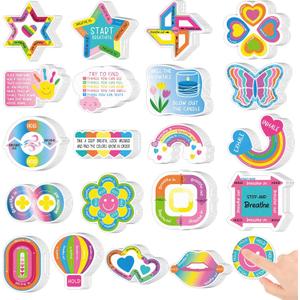 Engrowtic 180 Pcs Anxiety Sensory Stickers Sensory Strips Mindfulness Sticker Calm Anxiety Stickers Adhesive Textured Strips Tactile Fidget Tape for Desk Adults Tension Supplies(Fresh)