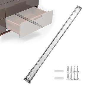 homdiy 10 Pcs 20 Inch Heavy Duty Center Mount Drawer Slides for Cabinet and Dresser Bottom Mount Drawer Slides 3/ 4 Extension Glide Track