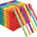 1200 PCS Colorful Sawtooth Wood Craft Sticks, 4.5 inch Rainbow Sawtooth Wood Craft Sticks, Colorful Popsicle Sticks for Crafts, Art Supplies, DIY Craft Creative Designs, by GNIEMCKIN