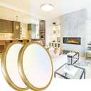 Peasur 12 Inch LED Ceiling Light Gold, 24W Slim Flush Mount Ceiling Light 3000K/4000K/6500K Adjustable, Modern Round Ceiling Lighting for Bedroom, Living Room, Kitchen(2 Pack) (12IN-2 Pack)