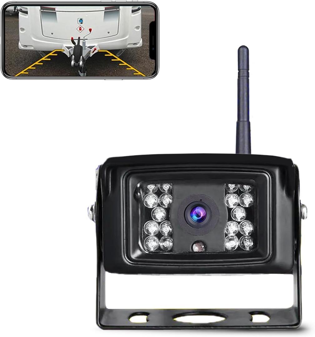 Wireless Backup Camera, LASTBUS 2.4Ghz WiFi Backup Camera Night Vision Wide View Angle IP69 Waterproof WiFi Rear View Camera for iPhone iPad Android Smartphone for Trailer Car Bus RV Camper Truck