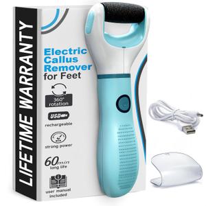 Electric Foot Callus Remover  Rechargeable Electric Foot Grinder with 2800 RPM Motor & 1200 mAh Battery, 360 Rotating Replaceable Roller  Pedicure Tools for Feet for Smooth Heels & Dry Skin Care