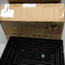 Leinuosen 6 Pcs Large Buffet Risers, 7 to 12 Inch Catering Dessert Table Risers Food Decorative Stands with hollow bottom for Catering Supplies, Party(Black, Rectangle)