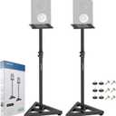 Vondynote Pair of Studio Monitor Stands Adjustable Height 32.6"-50.9" Heavy Duty Three Point Triangle Base Floor Speaker Stands Monitor Stands
