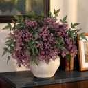 Juxdp 4 Pcs Artificial Nandina Berry Stem for Vase - 36" Realistic Faux Berry Spray, Fake Plant Branches with Stems for DIY Bouquet, Shower, Farmhouse, Mantel, Home Decor (Dusty Plum)